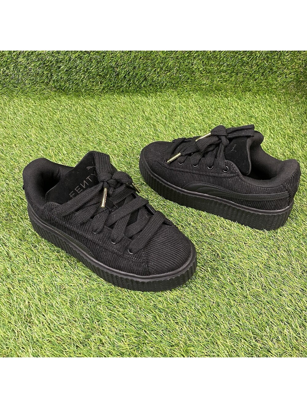 Puma x Fenty Creeper Phatty Corduroy Sneakers Black Women's 6.5 Shoes 399871-03